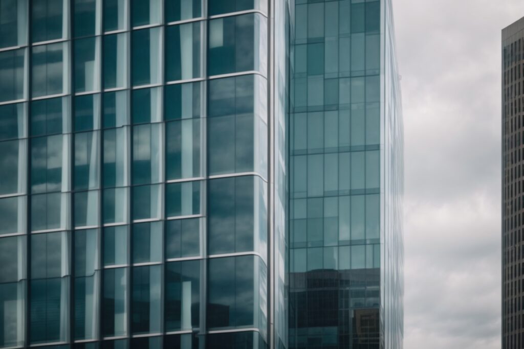 modern office building in Baltimore with tinted windows