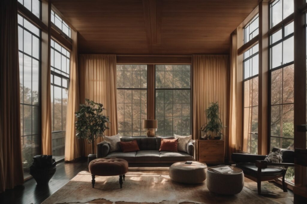 Baltimore home interior with opaque window film installation