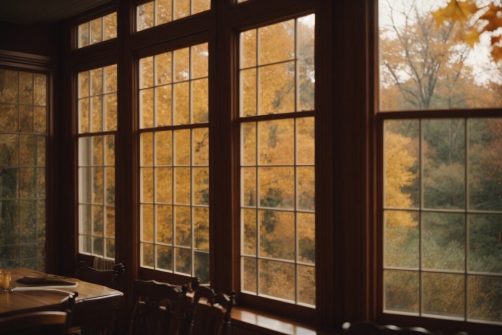 Baltimore home with energy-efficient window films during autumn