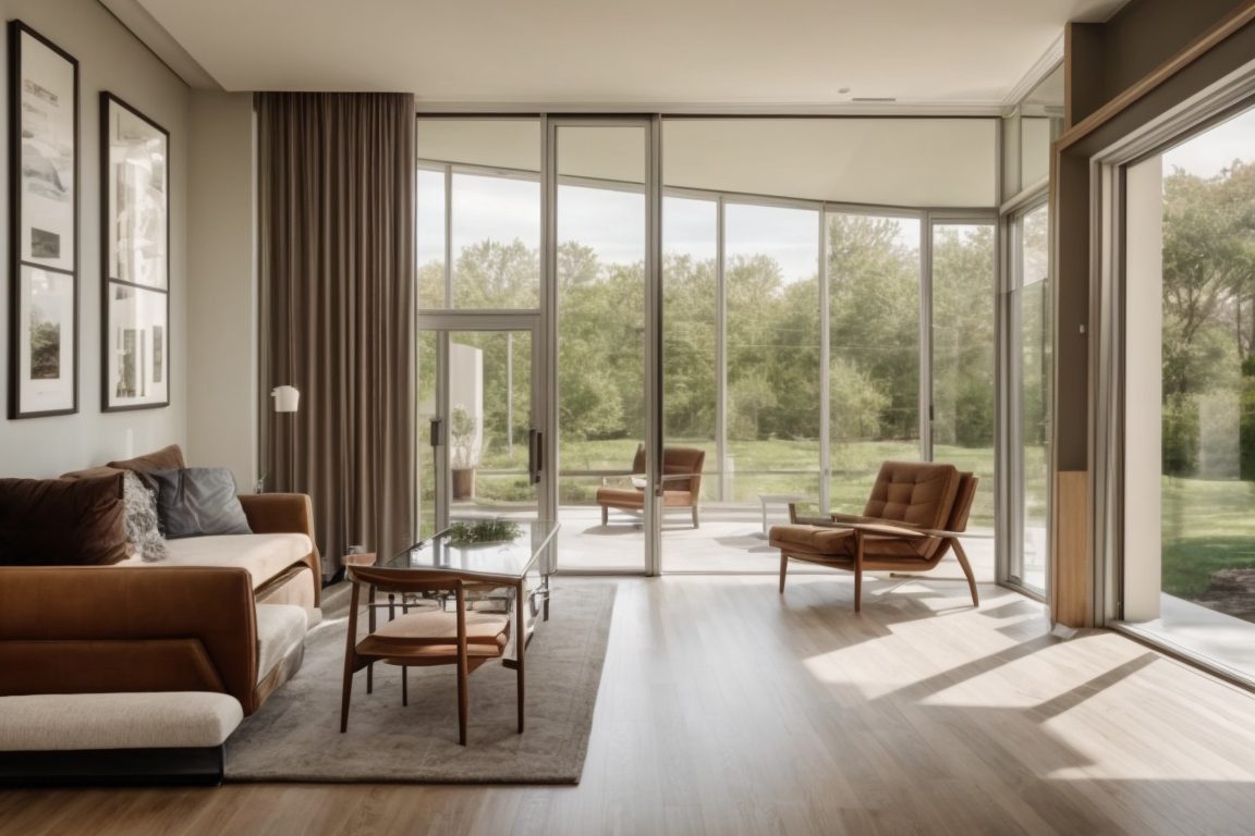Interior of a Baltimore home with tinted windows showcasing energy efficiency