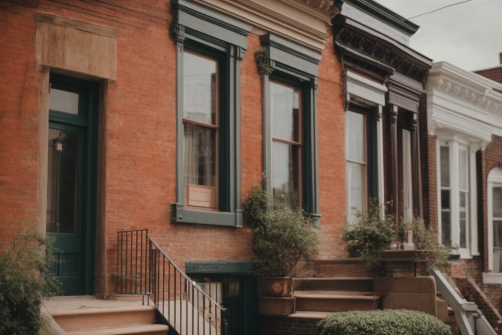 Baltimore Rowhouse with opaque windows and tasteful decorative film