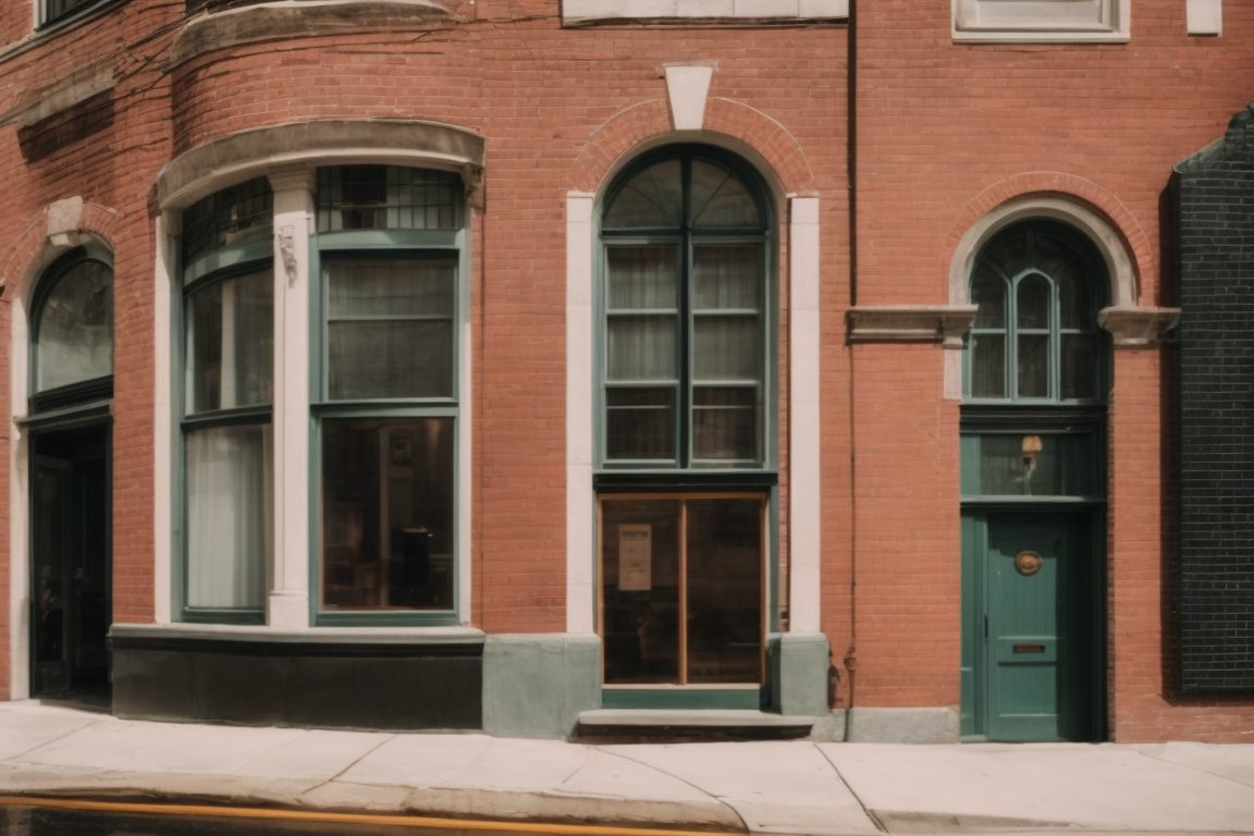 Exterior of early 20th century heritage building with energy-efficient window film in Baltimore