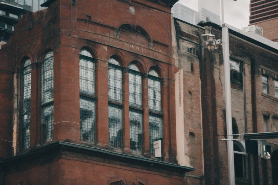Exterior of a historic building in Baltimore with solar control window film