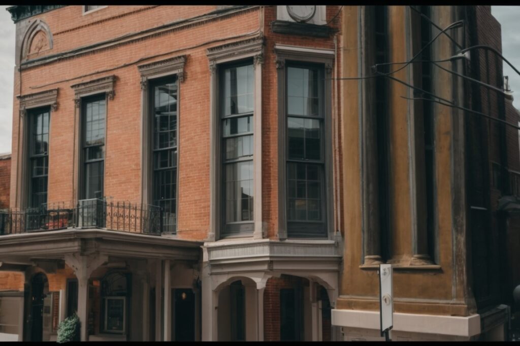 Historic Baltimore building with energy efficient thermal window film